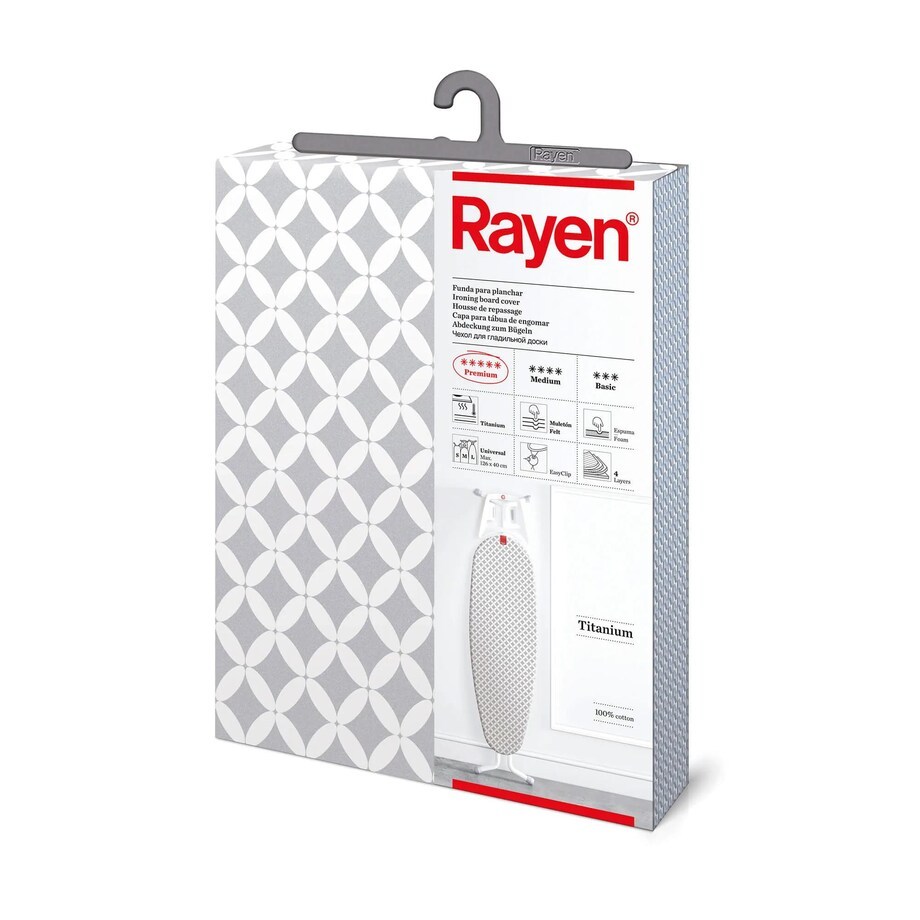 Rayen Premium Universal Padded Ironing Board Cover | Titanium | Easy ...