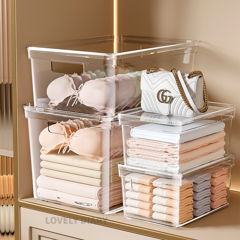 Wardrobe Organizer Transparent Kotak PenyimpananTransparan Cover ...