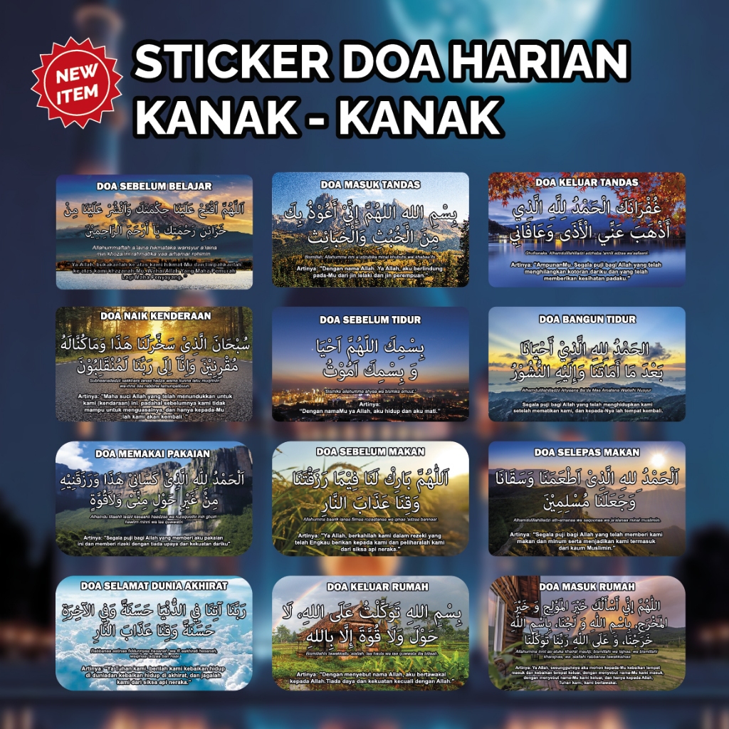 V3.12pcs Daily Prayer Stickers, various prayers - For small children ...