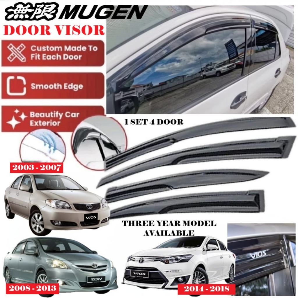 Car Door Visor Vios Air Press Mugen Move Rain Guard Mirror Cover Window ...