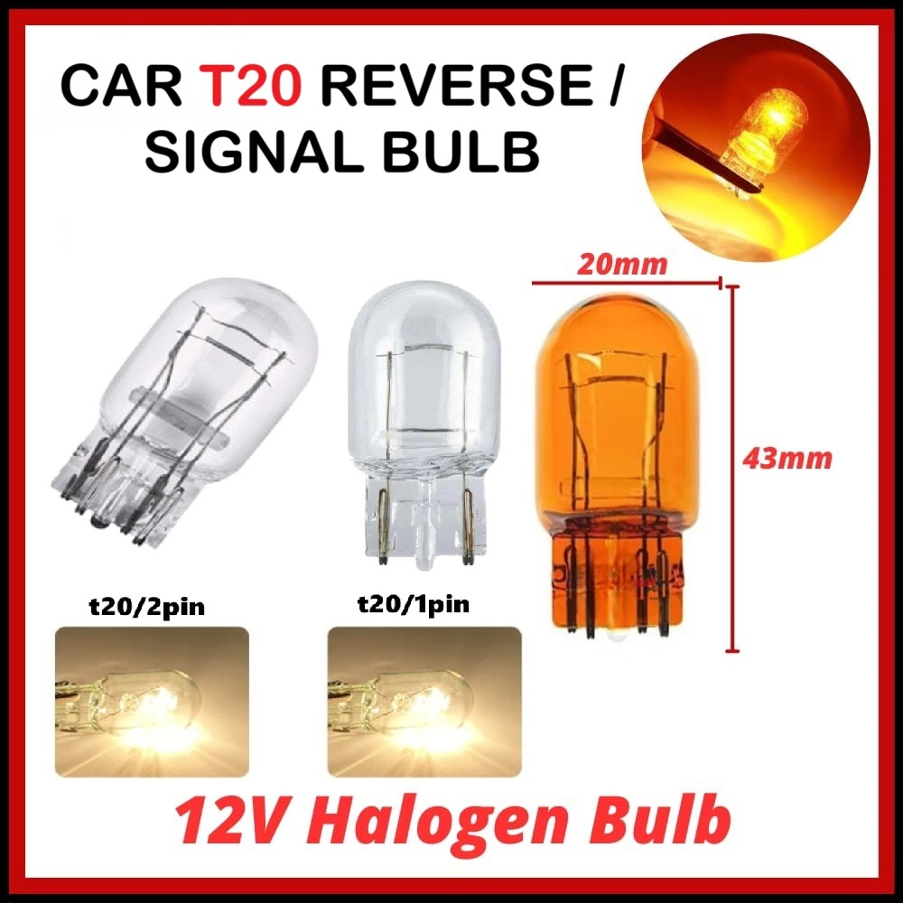 2PC Car Halogen Bulb T20 Signal Reverse Brake Amber Motorcycle Light ...