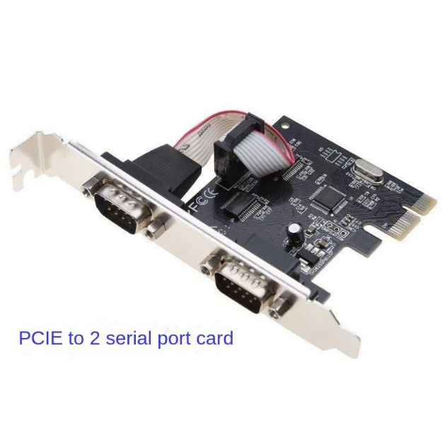 PCIE 2 port RS232 Serial Port COM To PCI-E Express Card Adapter ...