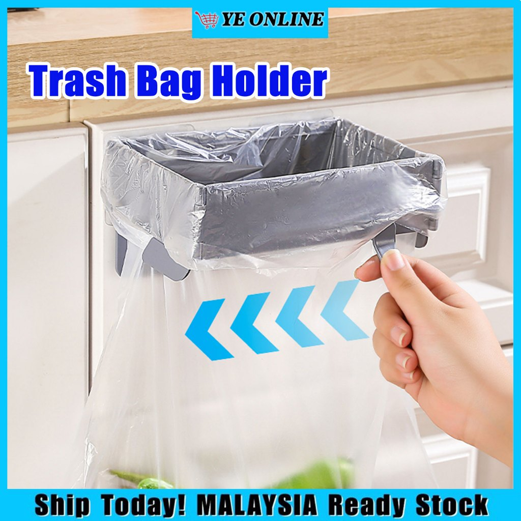 Trash Bag Holder Wall Mounted Space Saving Garbage Cooking Beg Sampah ...