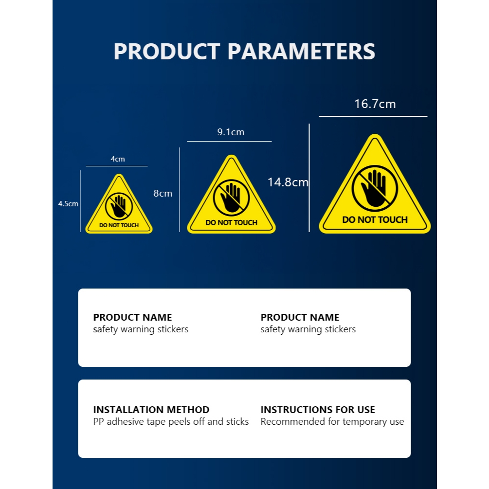 Triangle Warning Sign Sticker Security Logo Do Not Touch Label ...