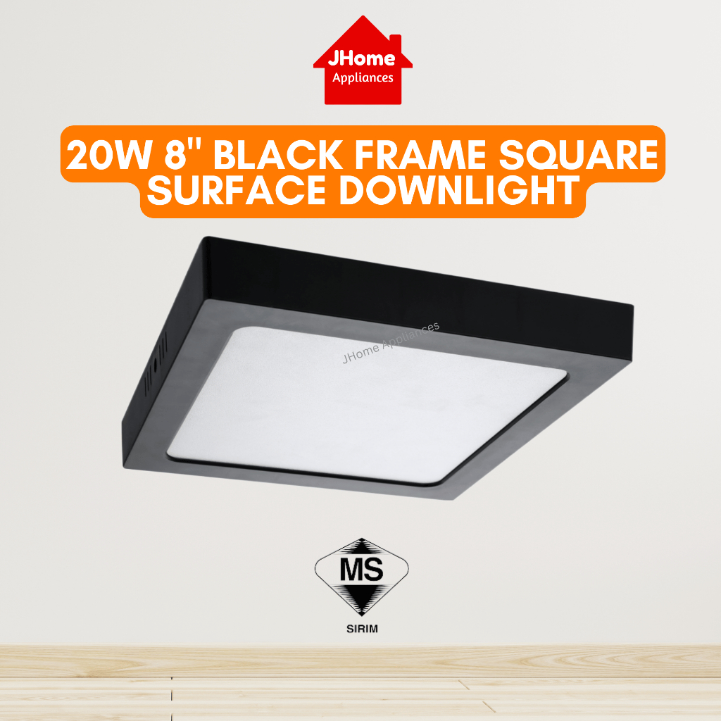 (SIRIM) LED SURFACE DOWNLIGHT 15W / 20W / 28W BLACK / WHITE FRAME ROUND ...