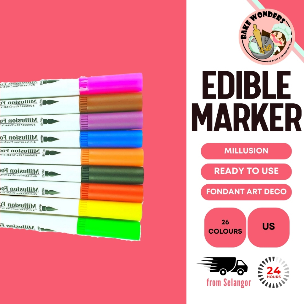 Millusion Food Art Pen Edible Pen Cake Writing Food Pen Edible Ink Pen ...