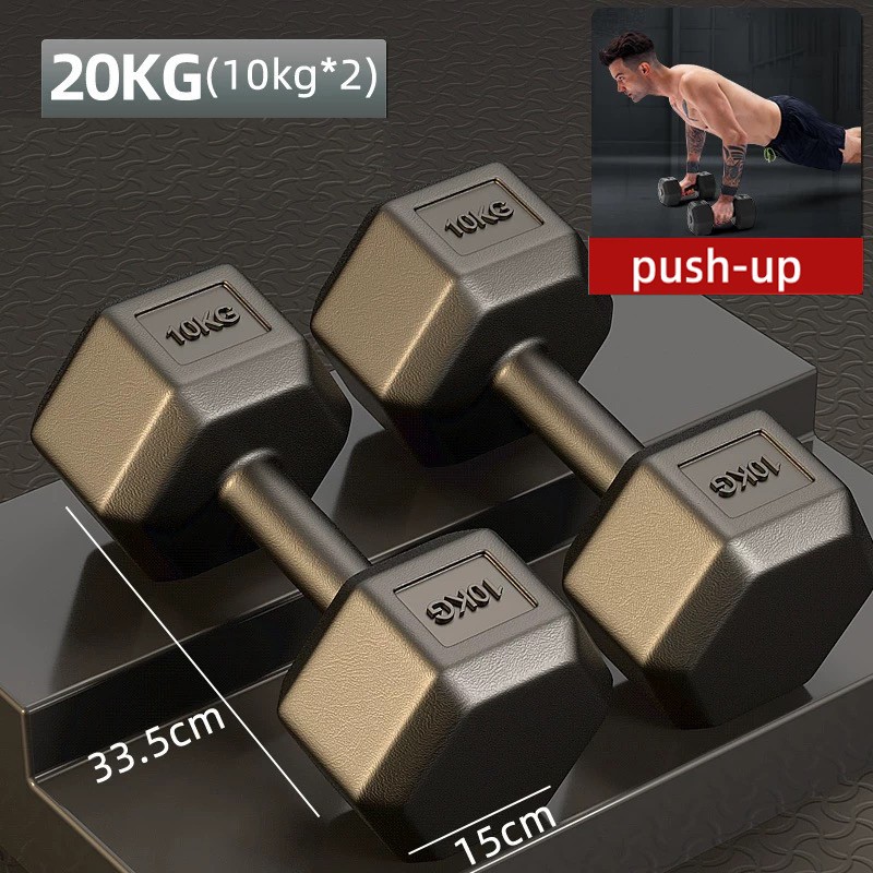 Hexagonal dumbbell 20KG Set(10kg*2) Dumbells for Sport Gym Fitness ...