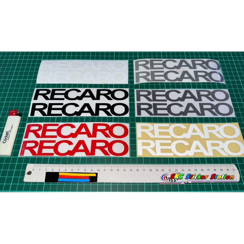 Sticker Cutting Recaro (1set = 2pcs) {White/Silver/Chrome/Black/White ...
