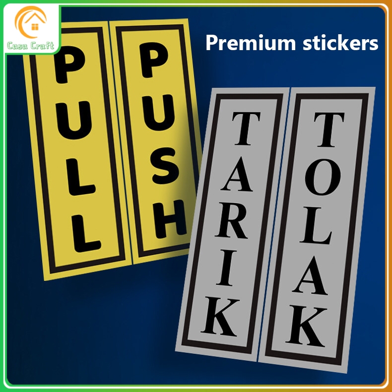 Push & Pull Sign Sticker Door Sign PVC Sticker for Doors Direction ...