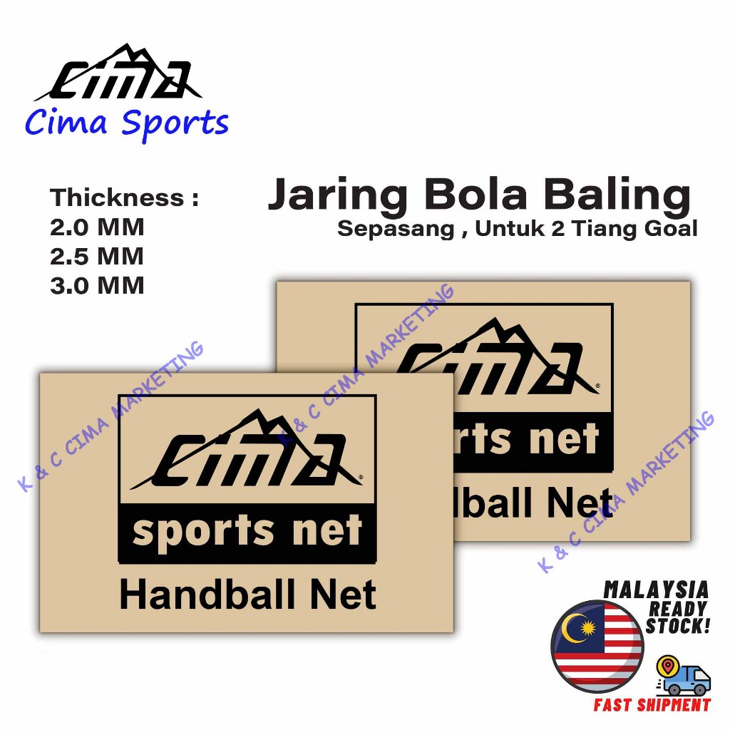 Cima Handball Net / Jaring Bola Baling Thickness 2.0 MM / 2.5 MM / 3.0 ...