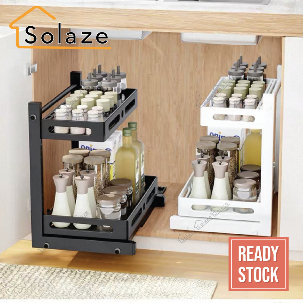 Solaze 2 Tier Pull Out Under Sink Storage Kitchen Organizer Cabinet ...