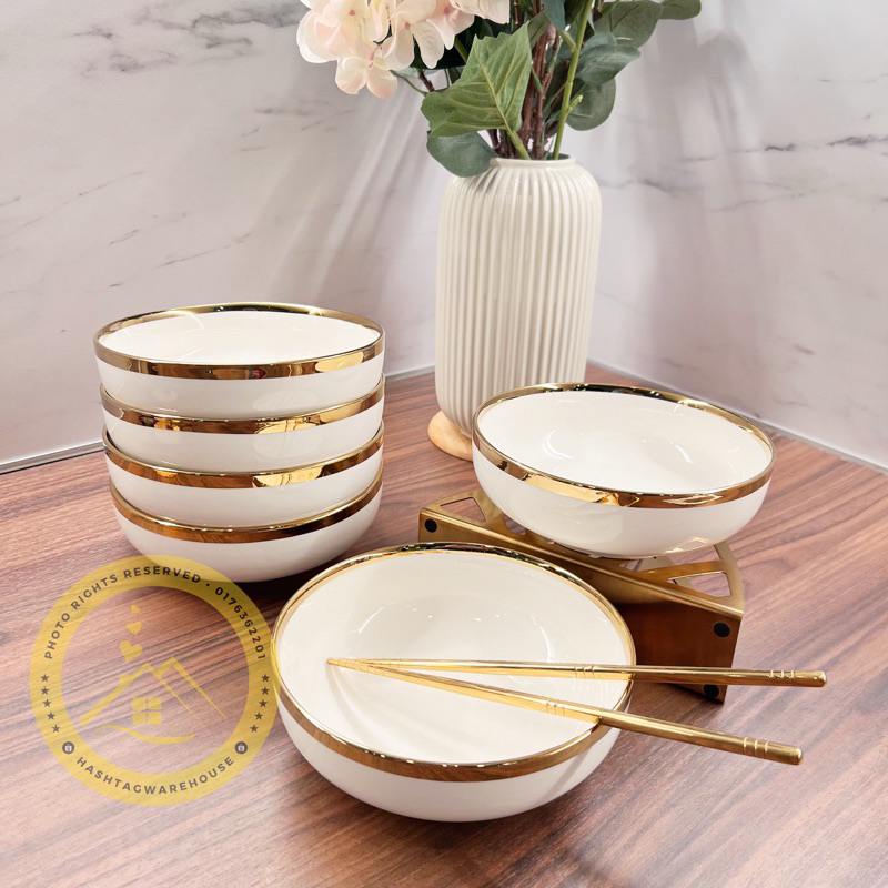 FULL SET EXQUISITE GOLD | FINE PORCELAIN Plate / Bowl / Mug