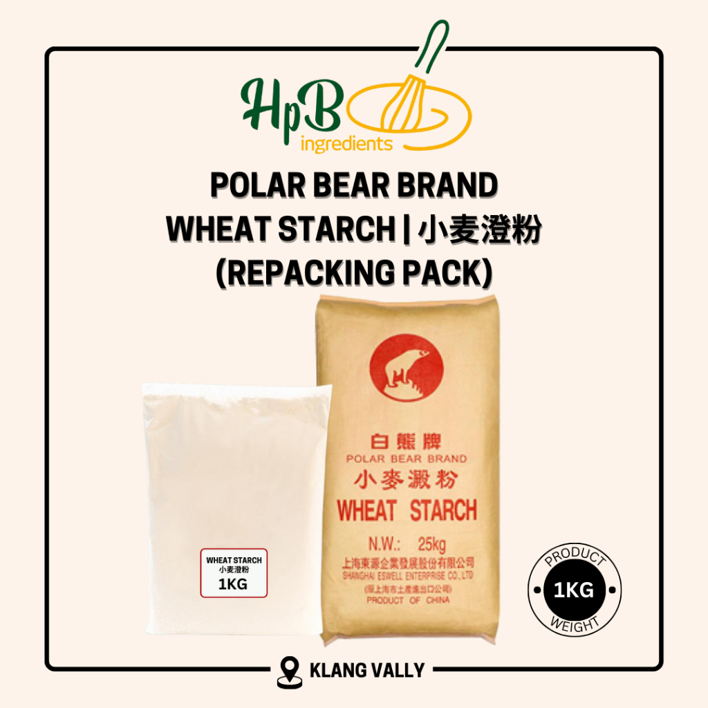 POLAR BEAR BRAND Wheat Starch 小麦澄粉 1kg (Repacking Pack) | Shopee Singapore