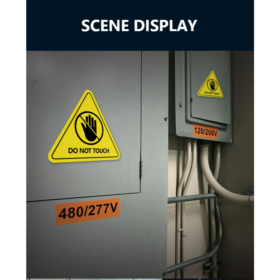 Triangle Warning Sign Sticker Security Logo Do Not Touch Label ...