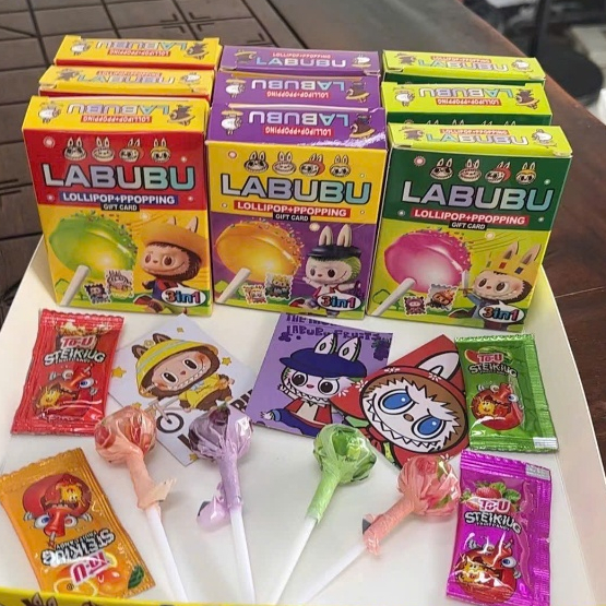 30 Pcs Labubu Lollipop + Popping Candy Card HALAL | Shopee Singapore