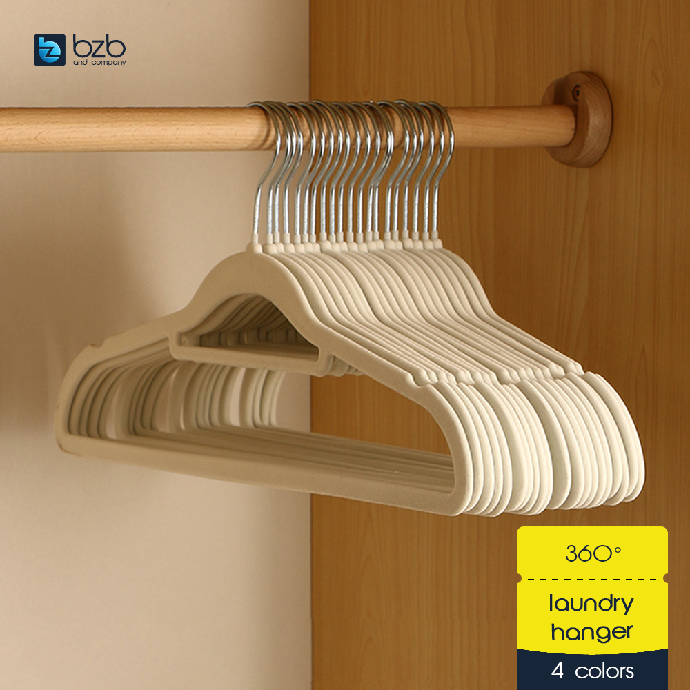 Premium Flocking Velvet Hanger 360 Rotate Anti Slip Cloth Laundry ...