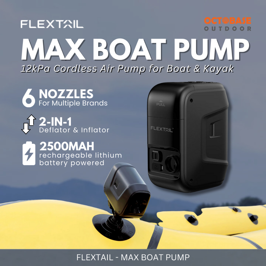 FLEXTAIL MAX BOAT PUMP ELECTRIC PORTABLE INFLATOR DEFLATOR FOR KAYAK ...
