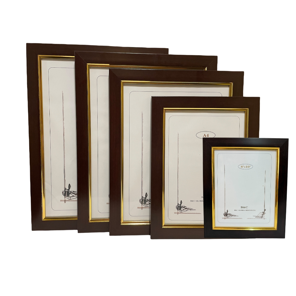 Photo Frame Size 8R / A4 /11R /12R / A3 - Brown / Brown with Gold Color ...