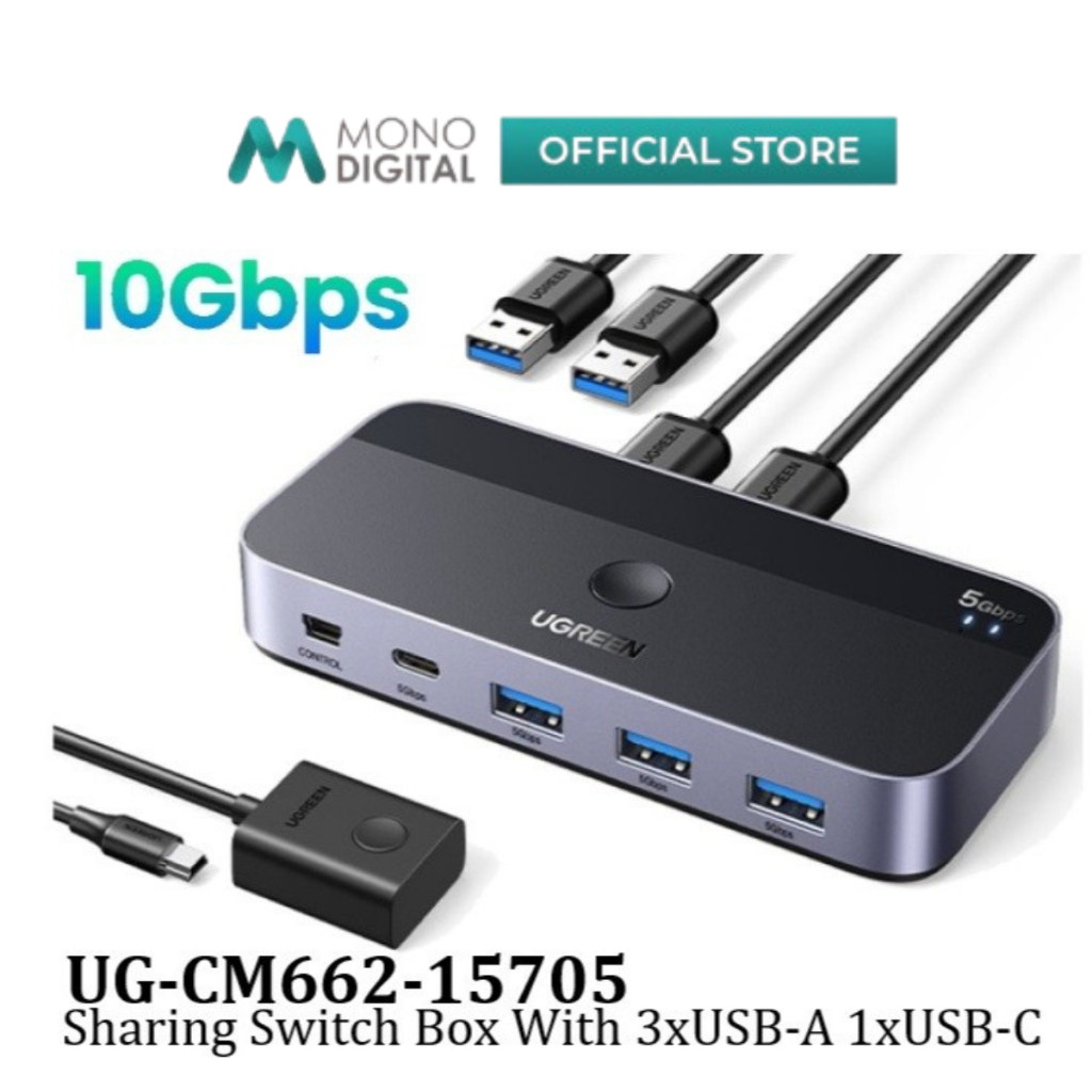 UGREEN UG-CM662-15705 2 IN 4 OUT SHARING SWITCH BOX USB 3.0 WITH 3XUSB ...