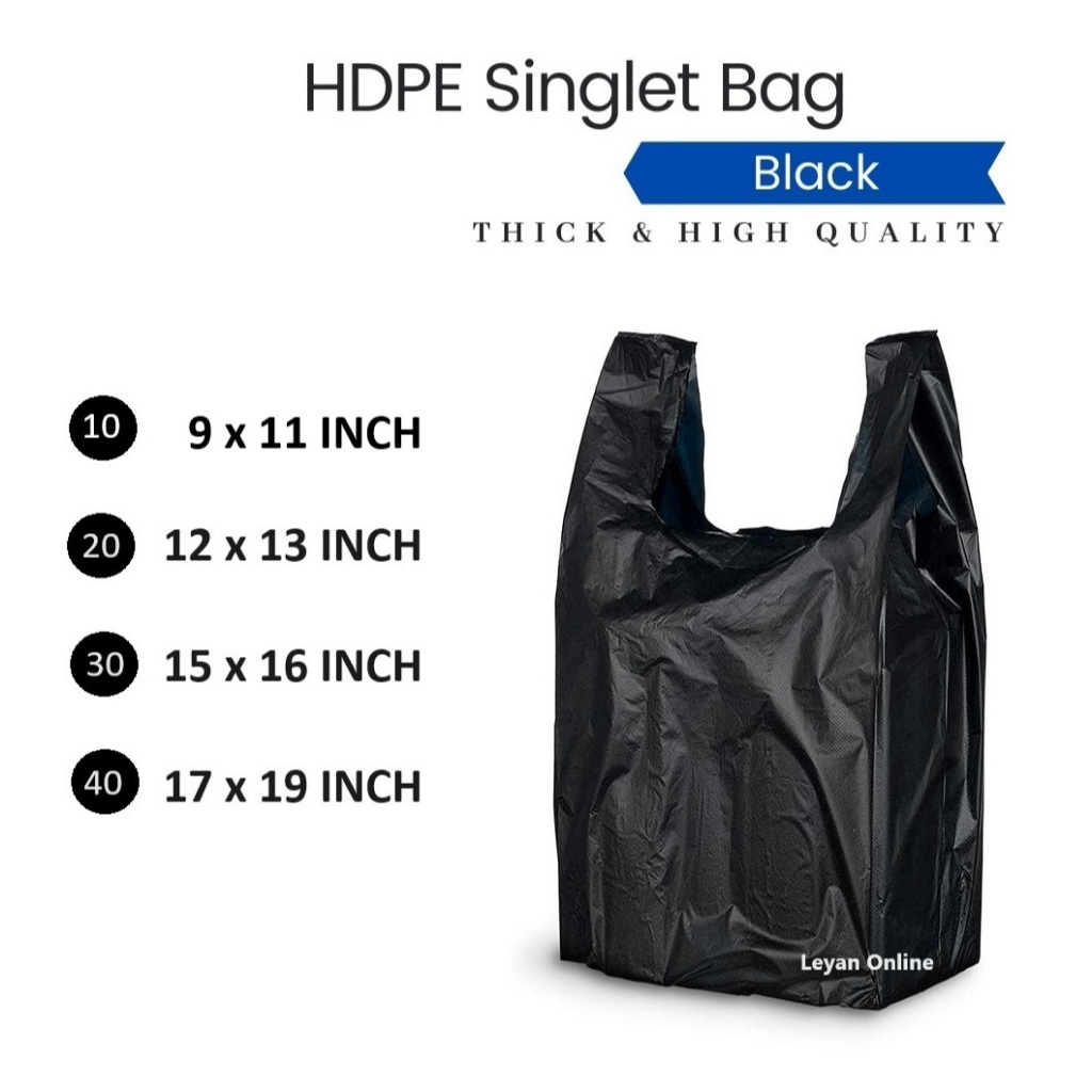 BLACK ABC Singlet Thick/High Quality Plastic Bag/Plastic Shopping