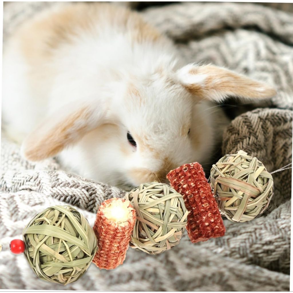 Rabbit Chew Toy Natural Grass Molar Toys for Bunnies Guinea Pigs ...