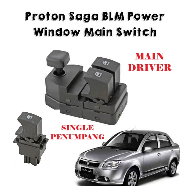 Proton Saga BLM FLX Power Window Switch Main Single Driver Passenger On ...