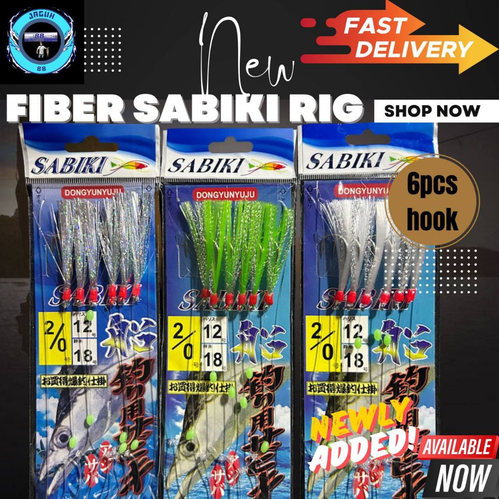 【FIBER】6PCS HOOK Luminious Perambut Sabiki Rig Apollo Hook Fishing Lure ...