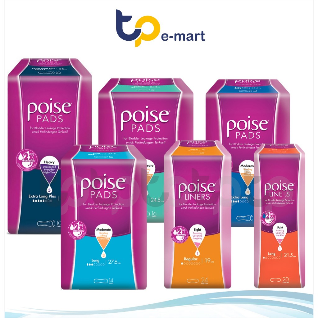 Poise Liners/ Poise Pads Extra Long Incontinence 31.5cm/Extra Long Plus ...