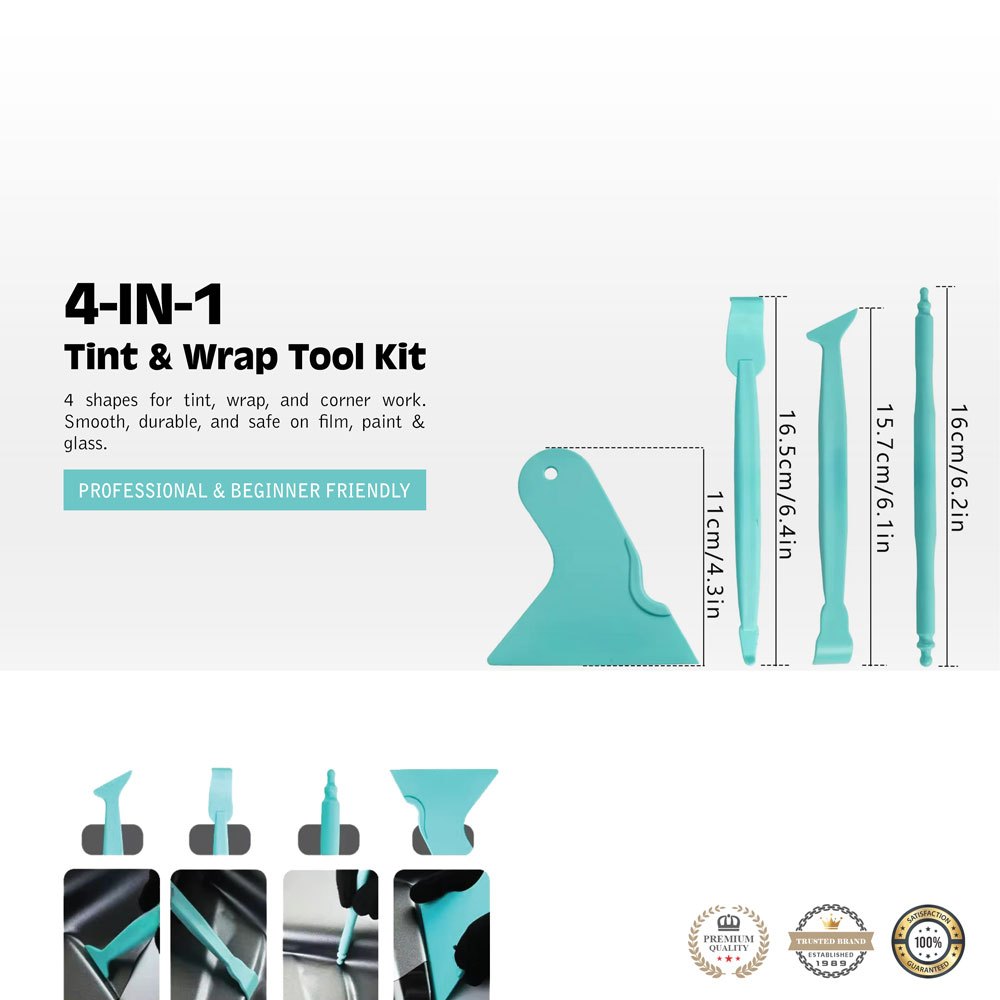 4-in-1 Car Tint, Wrap & PPF Tool Kit – Window Film Detailing Squeegee ...