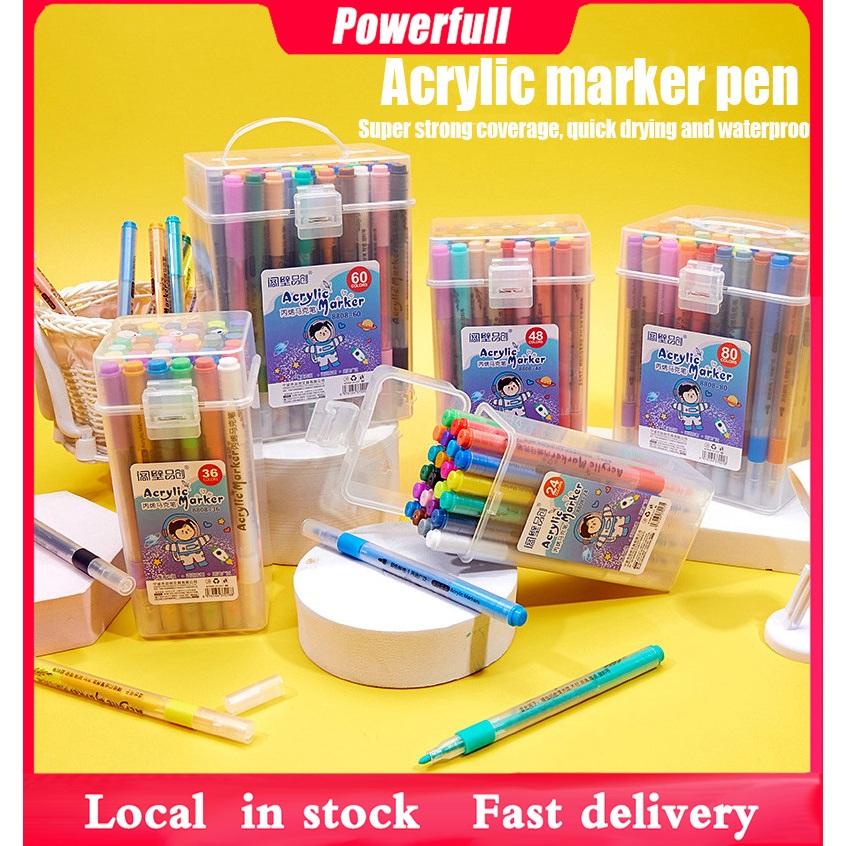12/24/36/48/60/80 Colors Acrylic Marker Pen Set Color Marker Set ...