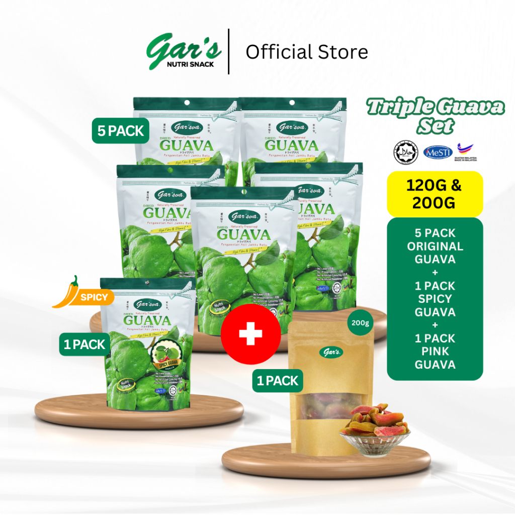 [Bundle SET] Triple Guava SET - Guava 120g 5 Packs + Spicy Guava 120g ...