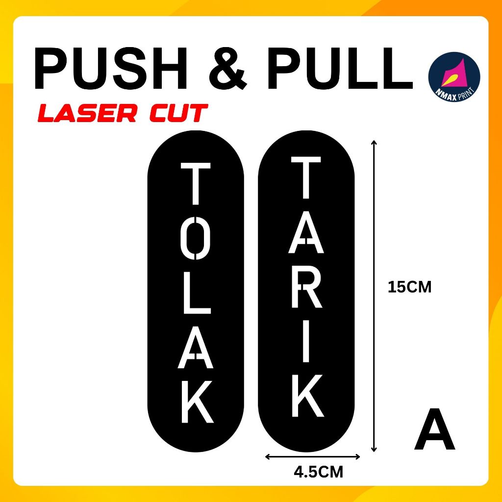 Acrylic Push Pull Sign Push Pull Door Sign/ Laser Cut & UV Print Door ...