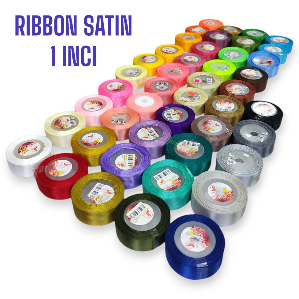 Ribbon Satin 1 Inci (15yds/roll) | Shopee Singapore