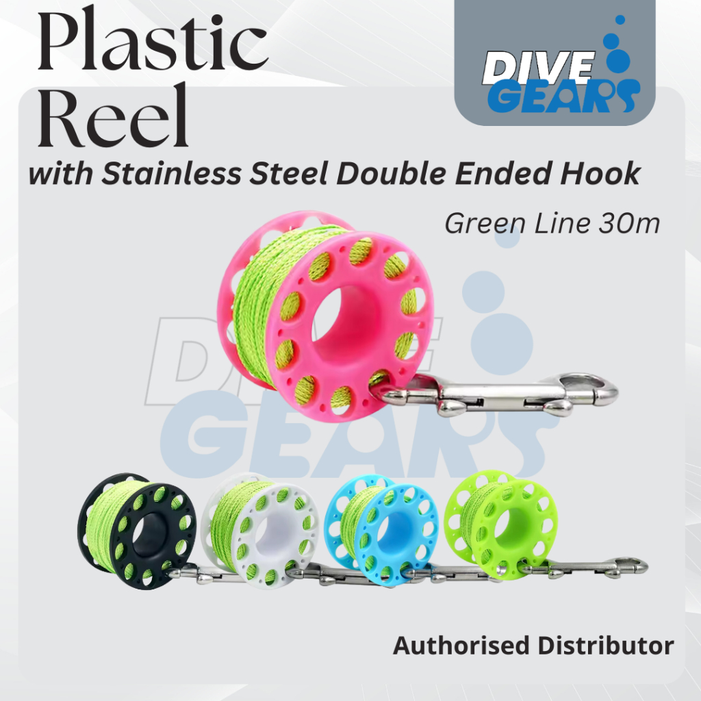 Divegears Scuba Diving Spool Finger Reel 30M with Bolt Snap (Plastic ...