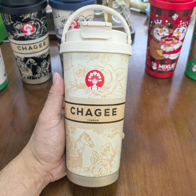 CHAGEE 霸王茶姬高品质双饮保温杯直饮+吸管High quality Thermos Cup