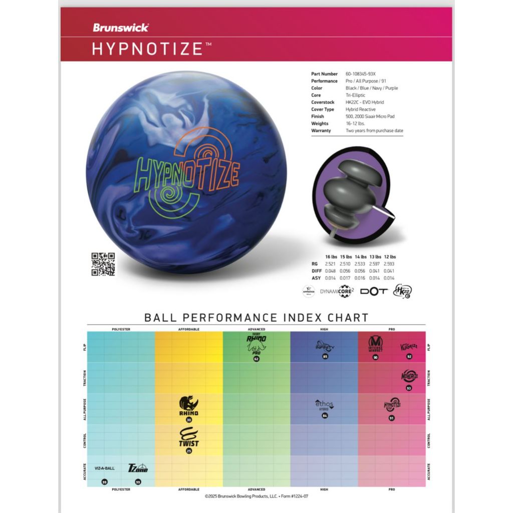 Bowling Ball - BRUNSWICK - HYPNOTIZE - HYBRID - X Proshop - X Pro