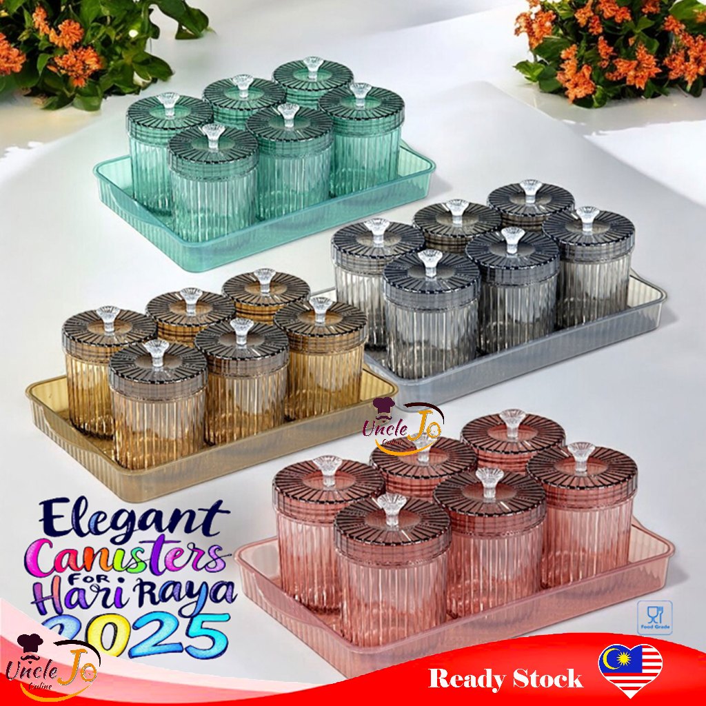 6pcs Bekas Kuih Raya Set 750ml /Cookies Container Set /Bekas Kuih Raya ...