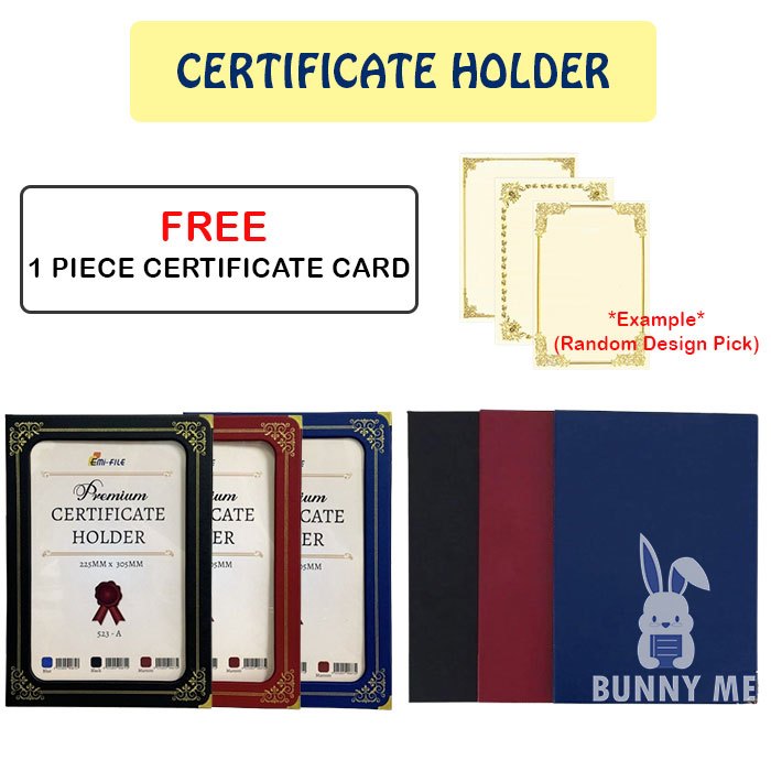 [BUNNY] Certificate File Holder A4 PVC Quality / CH8C / Emi- File 523-A ...