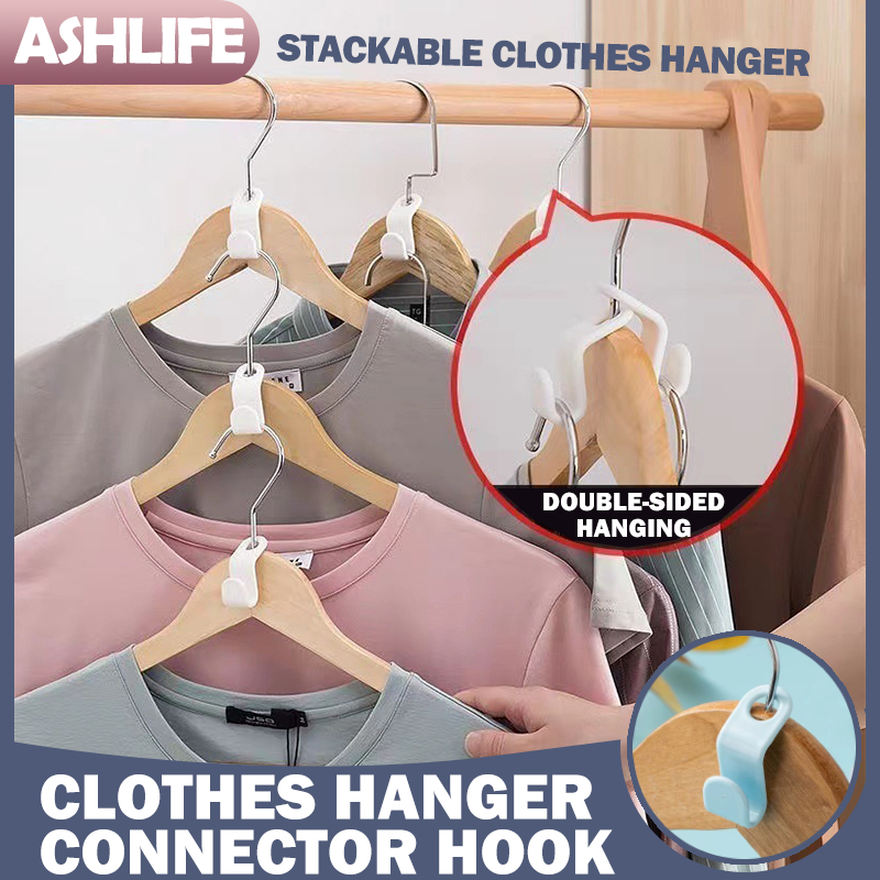 Mini Clothes Hanger Connector Hook – Stackable, Space-Saving Plastic ...