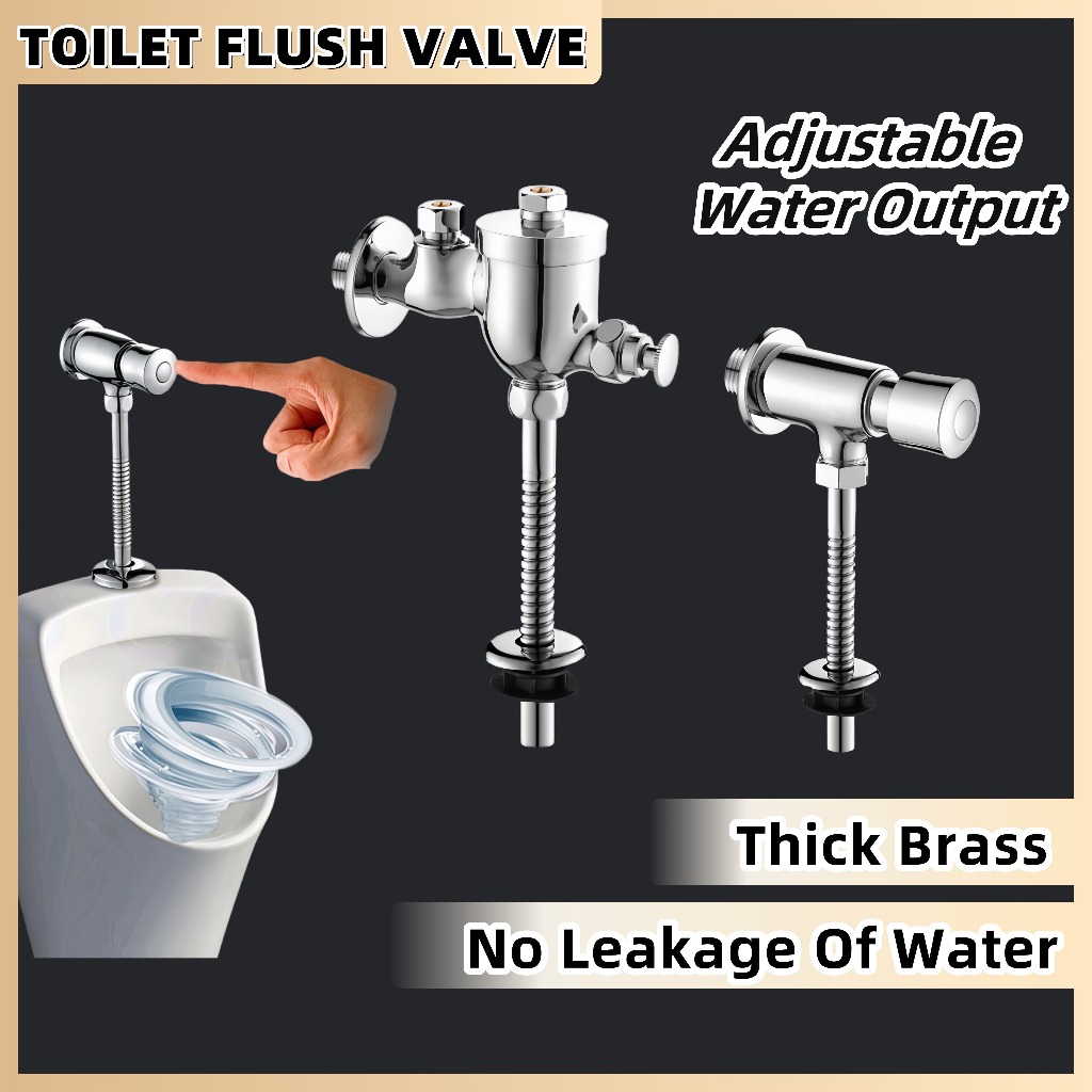 Urinal Flush Valve Toilet Bowl Auto Self Close Manual Button Type ...