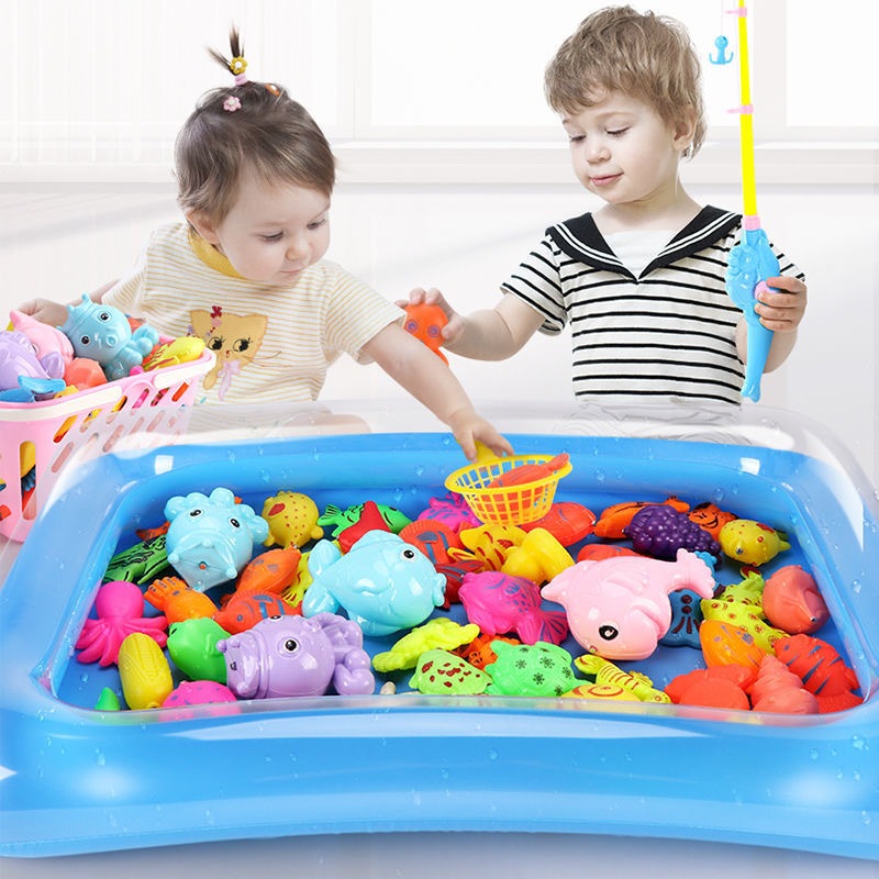 40Pcs Magnetic Fishing Pool Toys Game for Kids Toy Plastic Floating ...