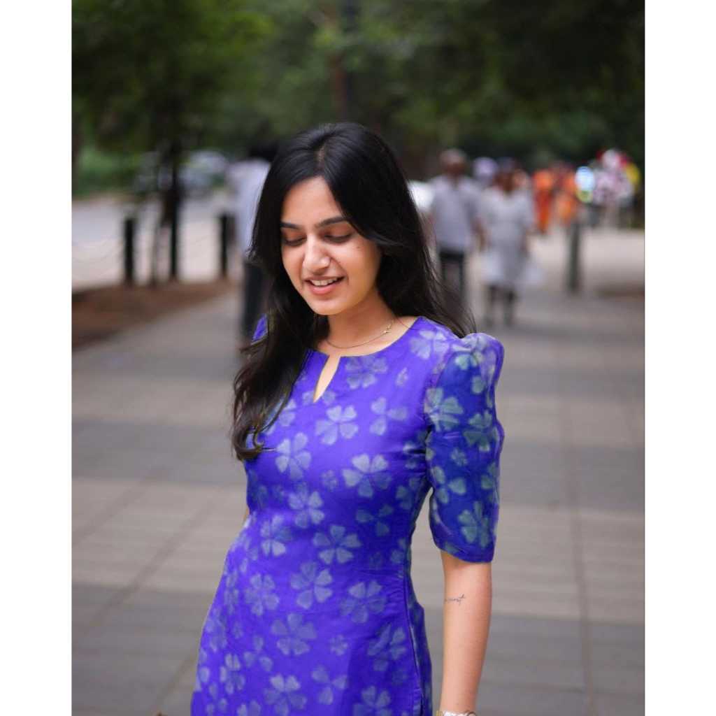 Aqua Leaf Organza Fabric –  LTC09 Custom Stitch Short Kurti