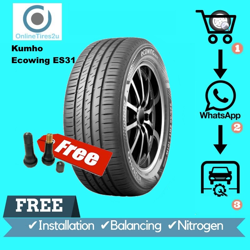 Neumático Kumho 185/60HR15 88H XL ES31 Ecowing - Eficiencia B, Agarre En Mojado B, Ruido 70db
