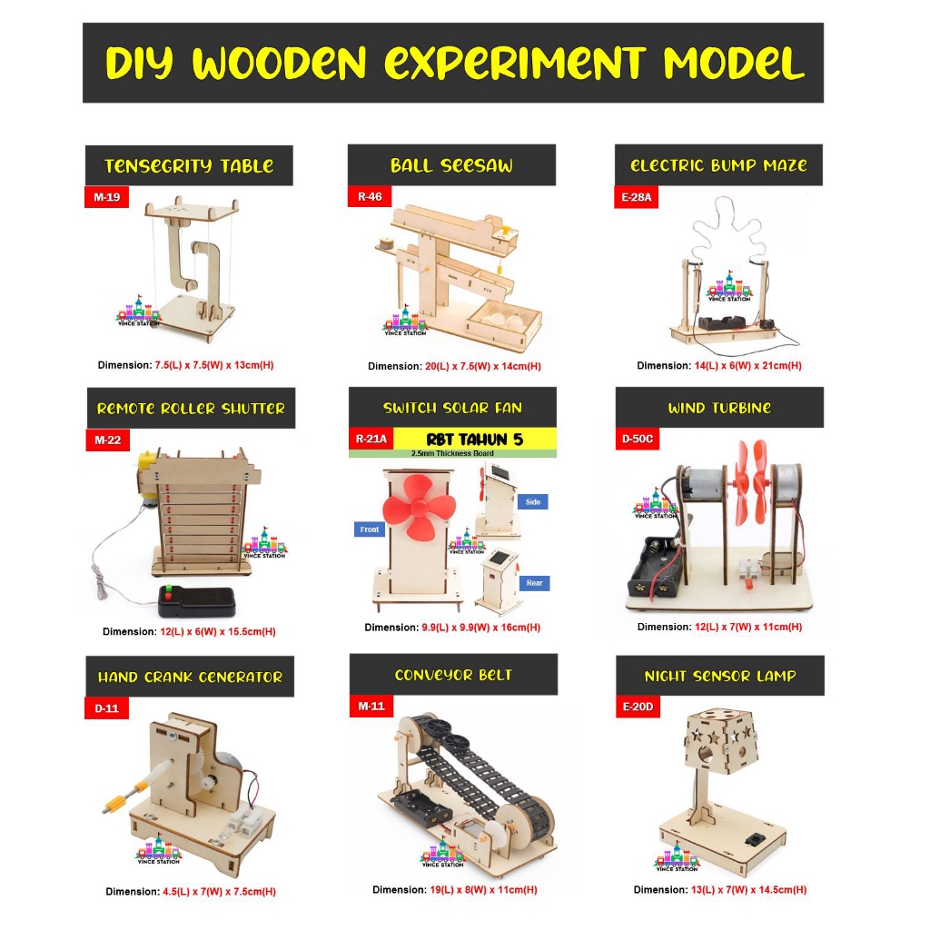 DIY RBT Project Kit Year 5 Model Wooden Experiment Primary School ...
