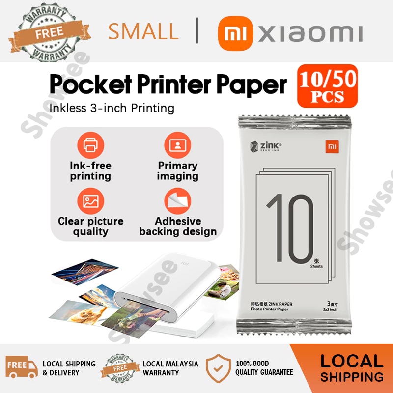 Xiaomi Portable Photo Printer - Self-adhesive Photo Paper 10/20/50/100 ...