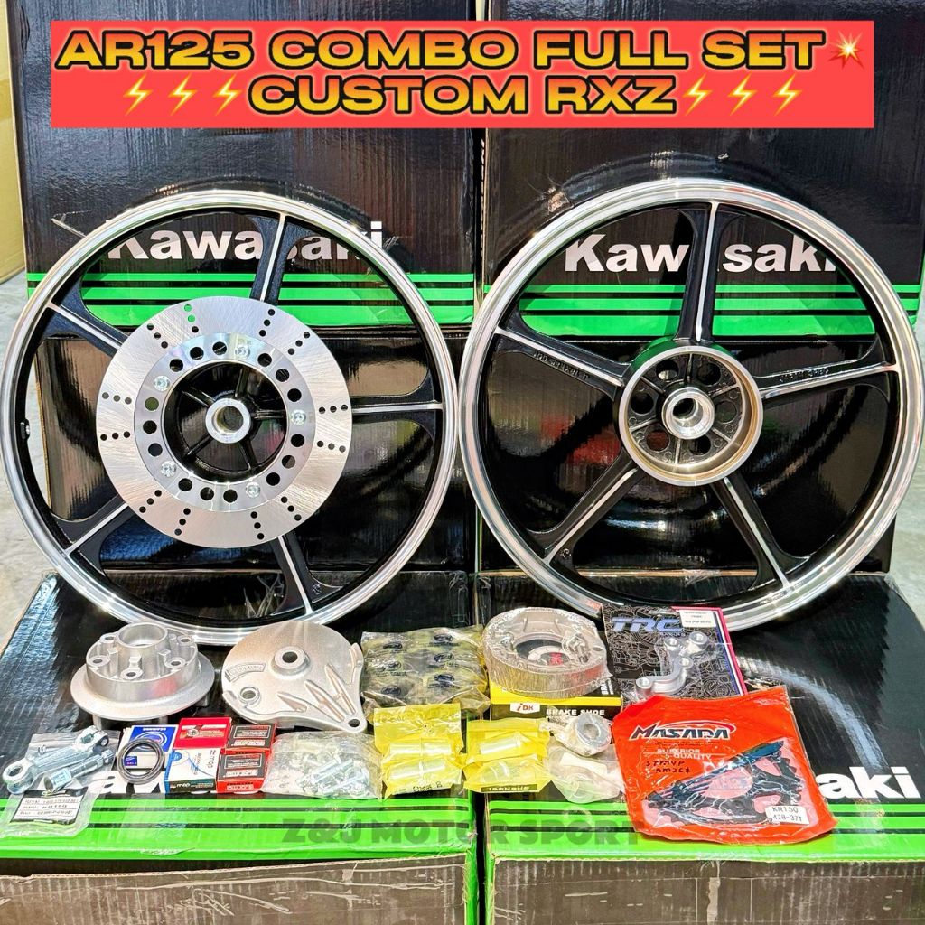 KAWASAKI AR125 COMBO FULL SET CUSTOM RXZ / AR125 SPORT RIM ONLY BLACK ...