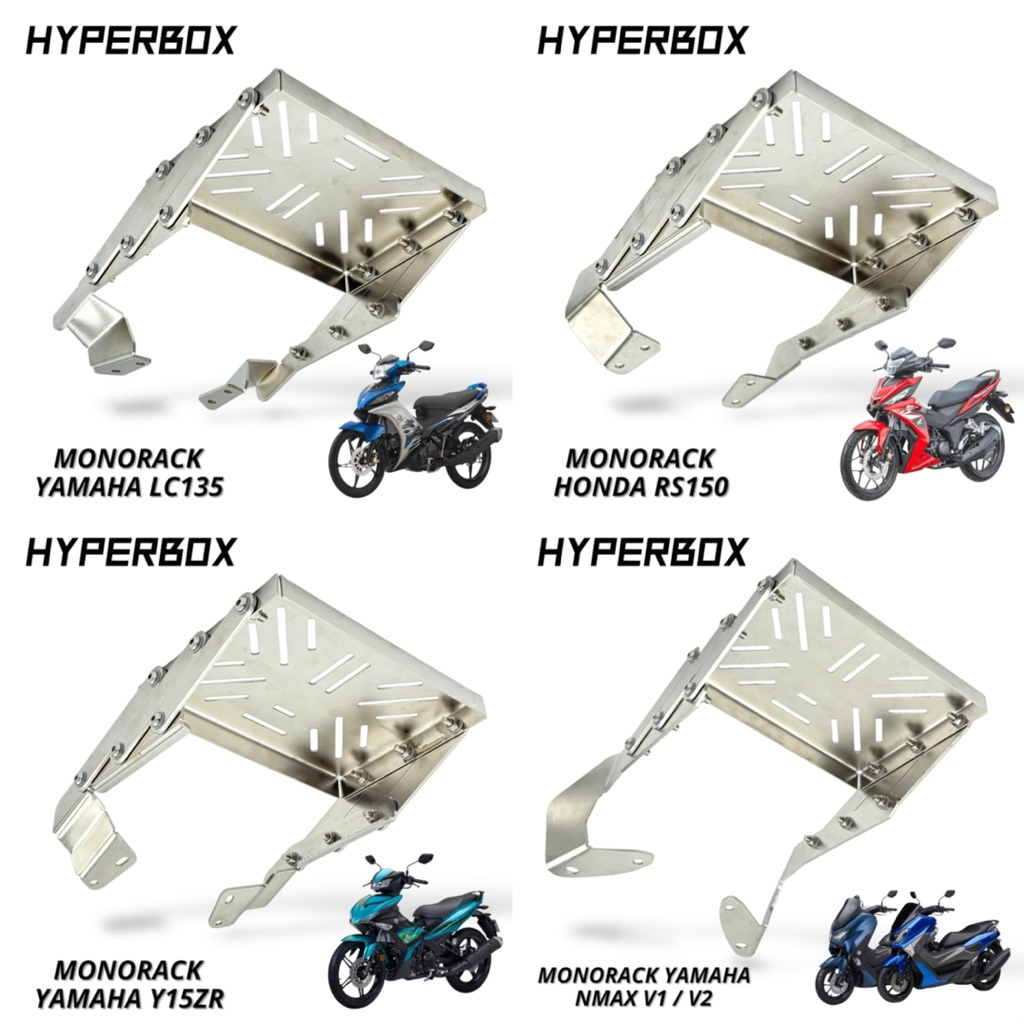 (STAINLESS STEEL) (HYPERBOX) TEBAL MONORACK LIPAT Y15ZR Y15 LC135 RS150 ...