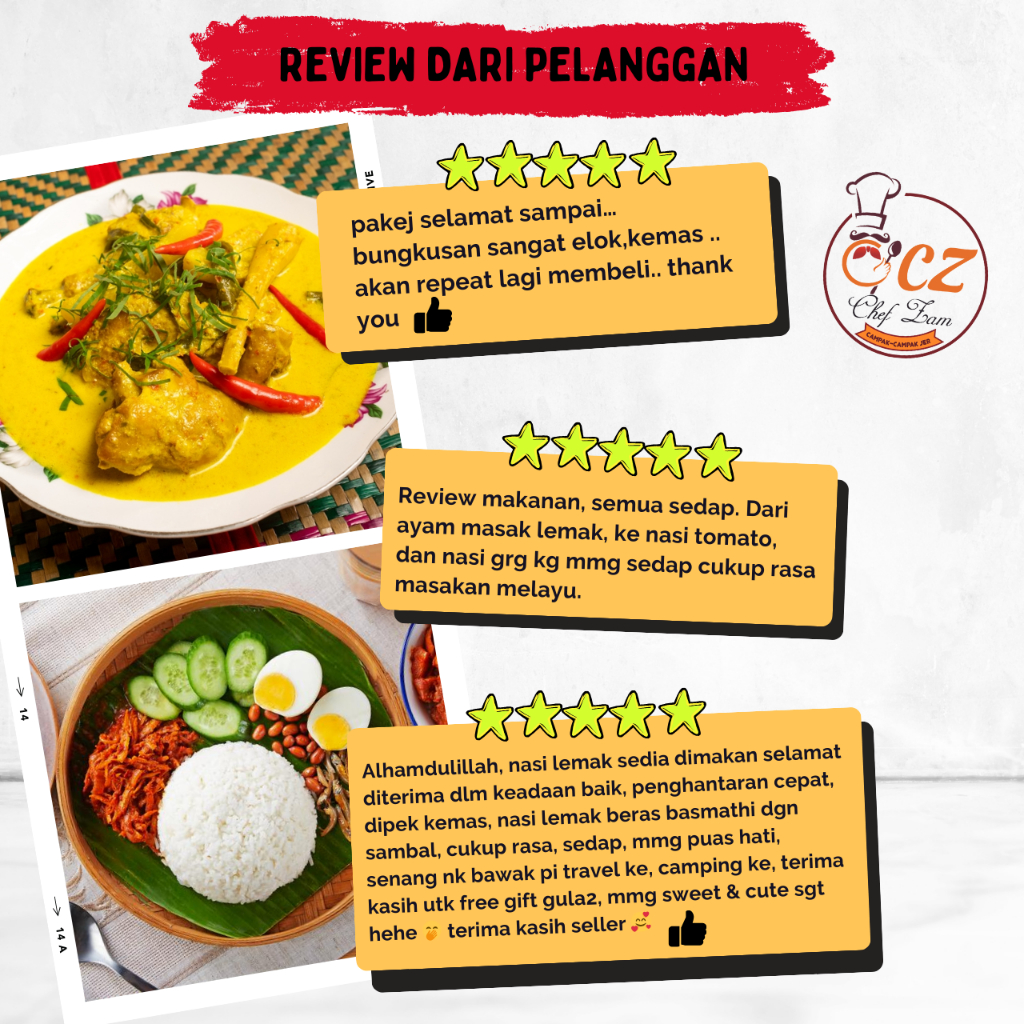 Chef Zam Kombo Jimat Nasi Lemak 10 PAKET - To Eat (RTE) Meal Makanan ...