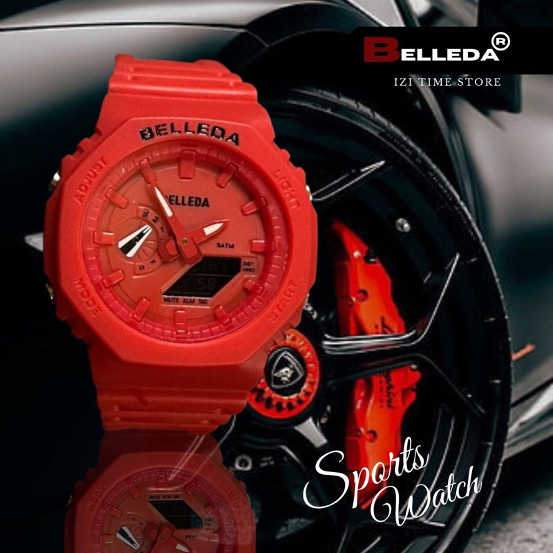 BELLEDA Men s Sports Watch Digital Analogue Waterproof Alarm Timer Light Durable Rubber Strap New Arrival Shopee Singapore