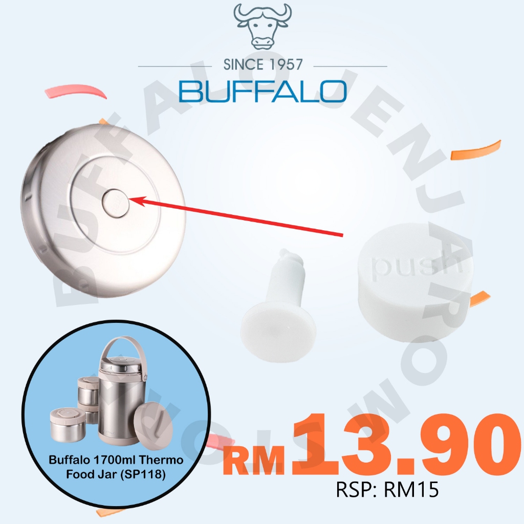 BUFFALO Air Valve Button for BUFFALO 1700ml Insulated Thermo Food Jar ...